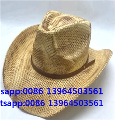 Cowboy Hat Women Vintage Western Braided Belt Decor