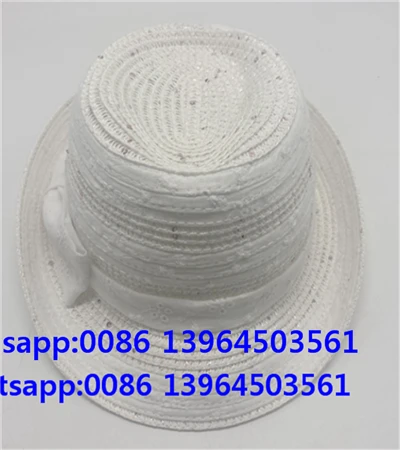 White Straw Fedora Hat Soft Openwork Summer Hat