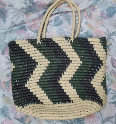 Chic Hand Woven Natural Paper Beach Bag