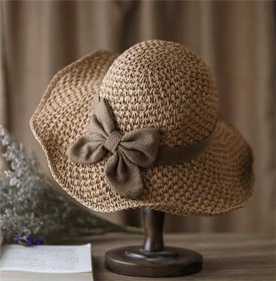 Brown Color Straw Hats For Women