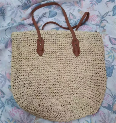 Handmade Crochet Women Straw Bag