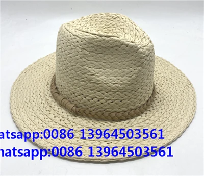 Natural Handwoven Paper White Braid Fedora Hat