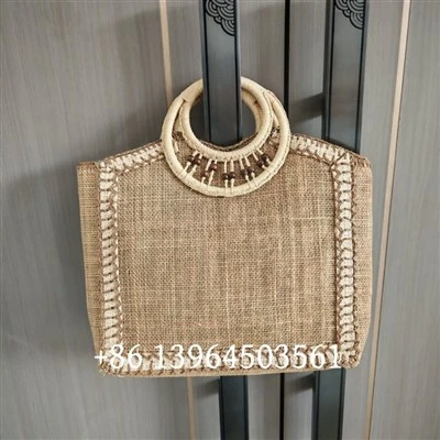 Bamboo Handles Women Beach Bags
