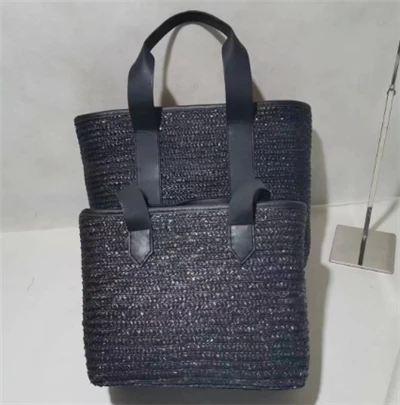 Black Wheat Woven Women Bag One Set