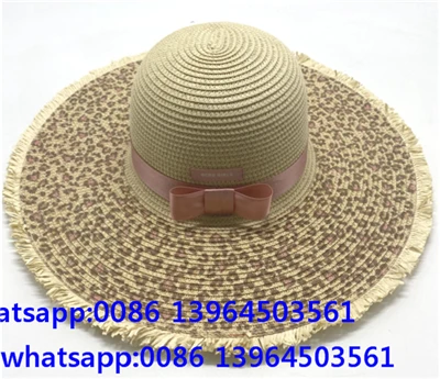 Women Big Brim Summber Beach Hat With Leopard Spot