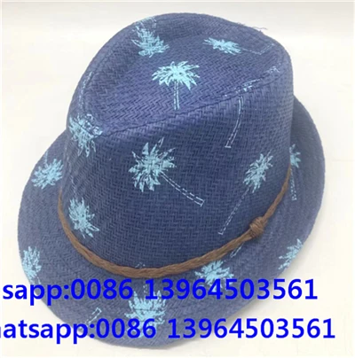 Blue Straw Cowboy Sun Hat