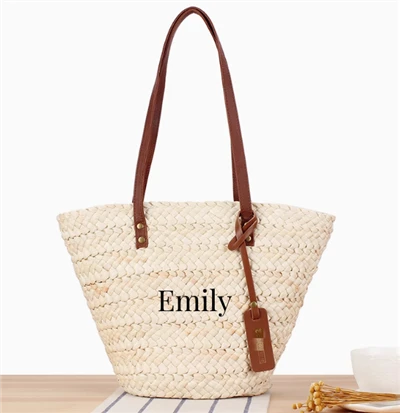 Natural Corn Husk Straw Women Bags