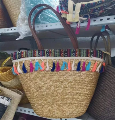 Colorful Tassels Wheat Women Straw Bag