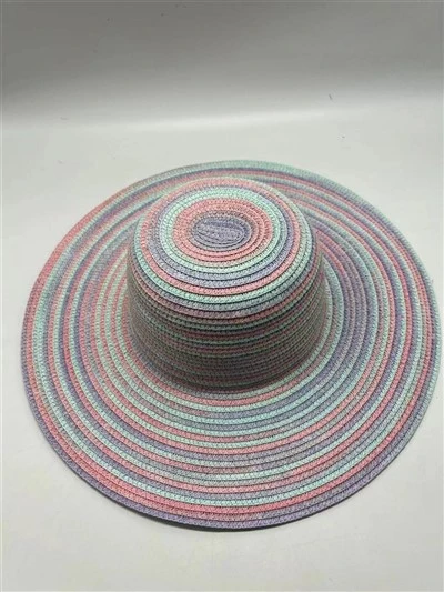 Colorful Paper Straw Woman Hat