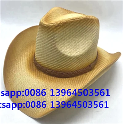 Straw Sunhat For Men Cowboy Paper Hat