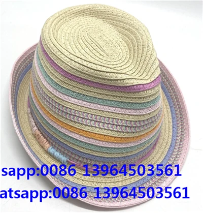 Multi-colored Fedora Straw Hat For Women