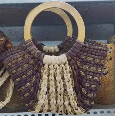Dark Color Hand Woven Straw Women Bag